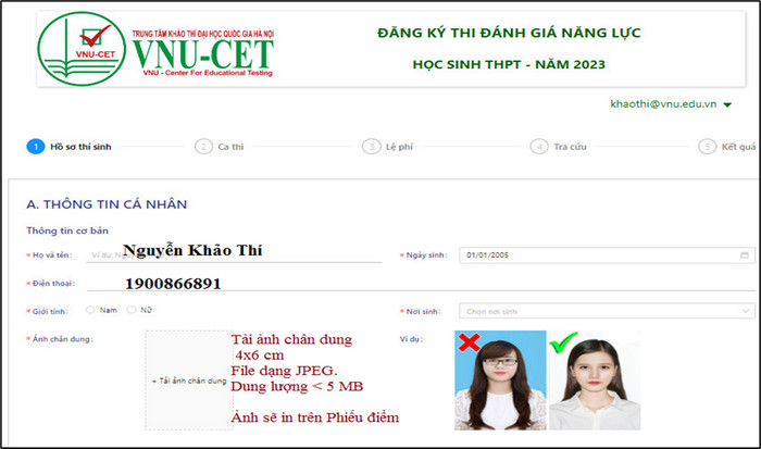 Hướng dẫn đăng ký tài khoản thi Đánh giá năng lực ĐHQG Hà Nội